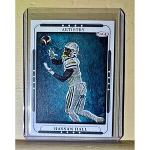 Hassan Hall 2023 SAGE NFL Artistry Football #52 Card